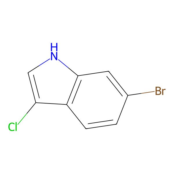 2D Structure of 6-bromo-3-chloro-1H-indole