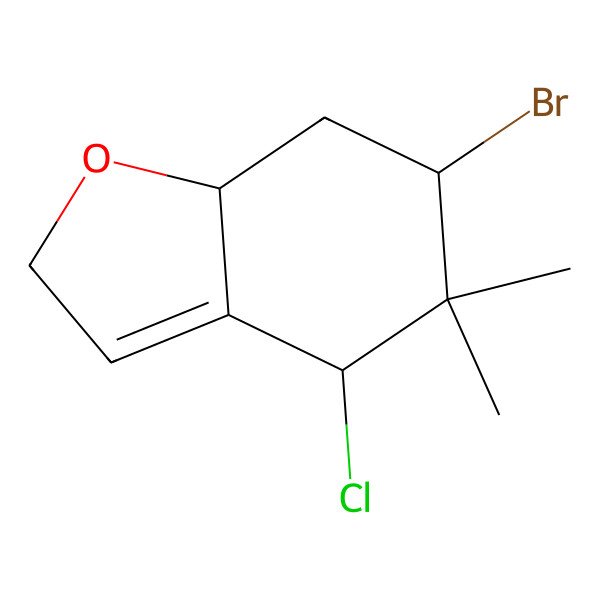 2D Structure of 6-bromo-4-chloro-5,5-dimethyl-4,6,7,7a-tetrahydro-2H-1-benzofuran