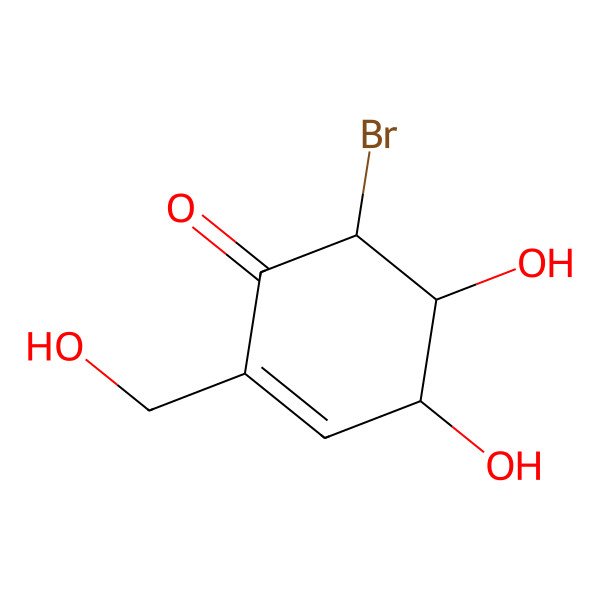 2D Structure of 6-Bromo-4,5-dihydroxy-2-(hydroxymethyl)cyclohex-2-en-1-one