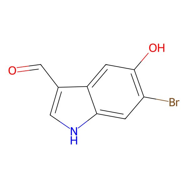 2D Structure of 6-bromo-5-hydroxy-1H-indole-3-carbaldehyde