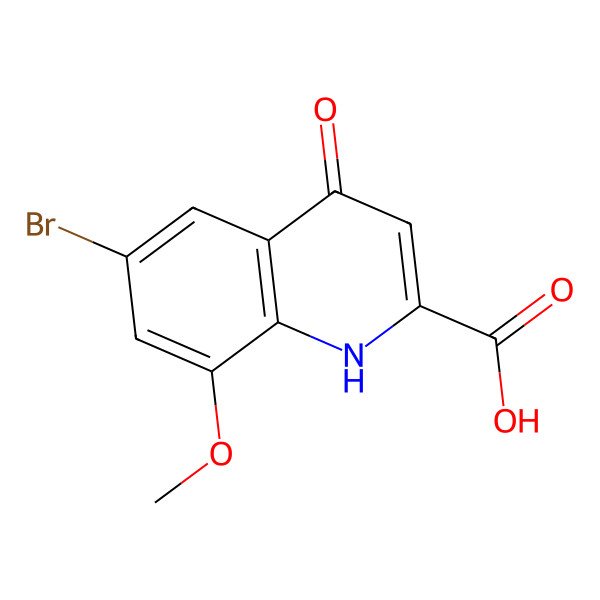 2D Structure of 6-bromo-8-methoxy-4-oxo-1H-quinoline-2-carboxylic acid