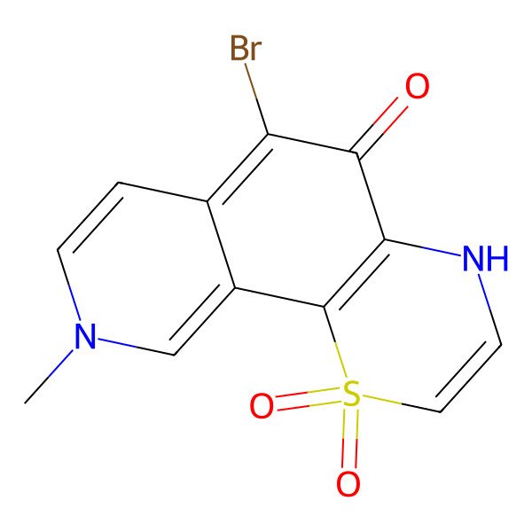 2D Structure of 6-bromo-9-methyl-1,1-dioxo-4H-pyrido[4,3-h][1,4]benzothiazin-5-one