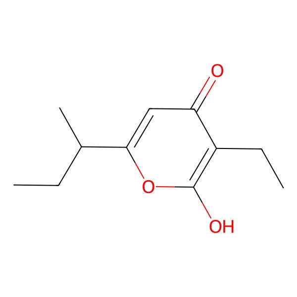 2D Structure of 6-butan-2-yl-3-ethyl-2-hydroxypyran-4-one