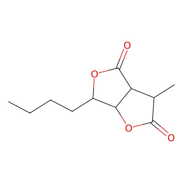 2D Structure of 6-Butyl-3-methyl-3,3a,6,6a-tetrahydrofuro[2,3-c]furan-2,4-dione