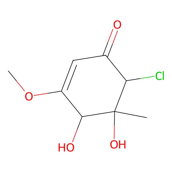 2D Structure of 6-Chloro-4,5-dihydroxy-3-methoxy-5-methylcyclohex-2-en-1-one
