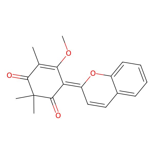 2D Structure of 6-Chromen-2-ylidene-5-methoxy-2,2,4-trimethylcyclohex-4-ene-1,3-dione