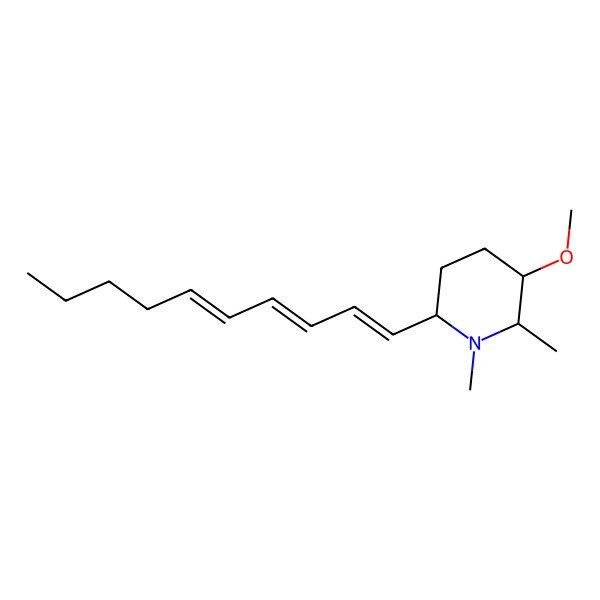 2D Structure of 6-Deca-1,3,5-trienyl-3-methoxy-1,2-dimethylpiperidine