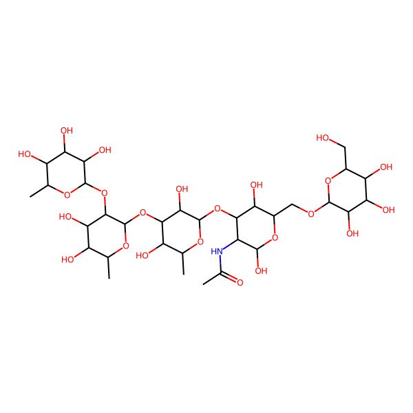 2D Structure of 6-deoxy-Hex(?1-2)6-deoxy-Hex(?1-3)6-deoxy-Hex(?1-3)[Hex(?1-6)]HexNAc
