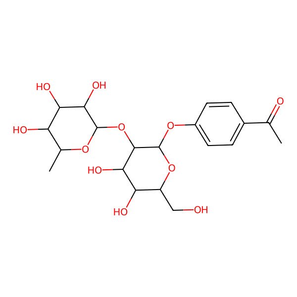 2D Structure of 6-deoxy-Hex(?1-2)Hex-O-Ph(4-Ac)