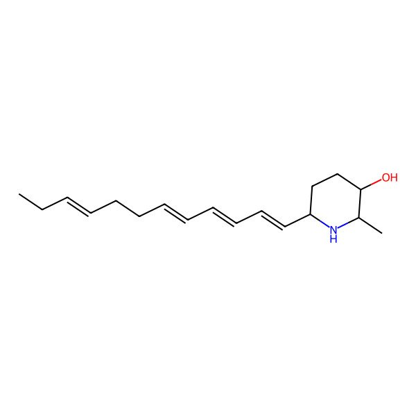 2D Structure of 6-Dodeca-1,3,5,9-tetraenyl-2-methylpiperidin-3-ol