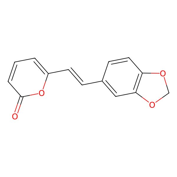 2D Structure of 6-[(E)-2-(1,3-benzodioxol-5-yl)ethenyl]pyran-2-one