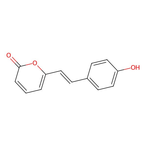 2D Structure of 6-[(E)-2-(4-hydroxyphenyl)ethenyl]pyran-2-one