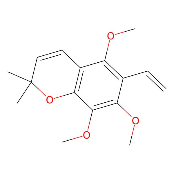2D Structure of 6-Ethenyl-5,7,8-trimethoxy-2,2-dimethylchromene
