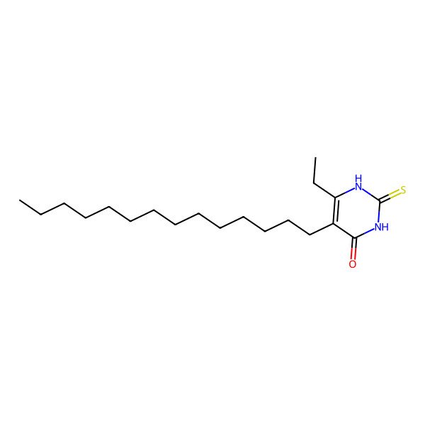 2D Structure of 6-ethyl-2-sulfanylidene-5-tetradecyl-1H-pyrimidin-4-one