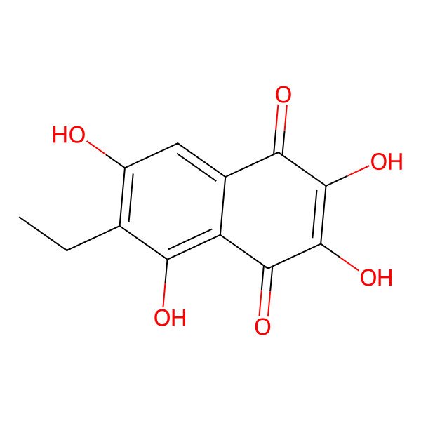 2D Structure of 6-Ethyl-2,3,7-trihydroxyjuglone
