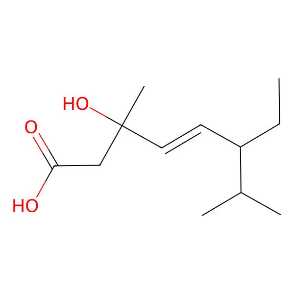 2D Structure of 6-Ethyl-3-hydroxy-3,7-dimethyloct-4-enoic acid