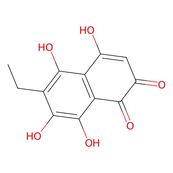 2D Structure of 6-Ethyl-4,5,7,8-tetrahydroxynaphthalene-1,2-dione