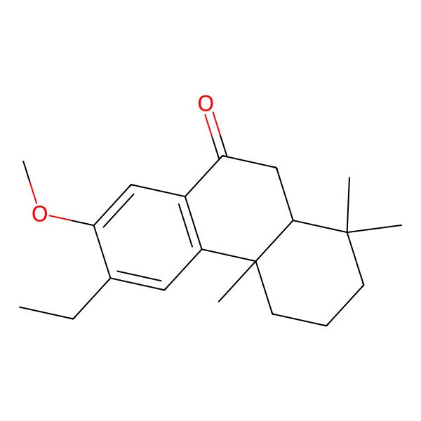 2D Structure of 6-ethyl-7-methoxy-1,1,4a-trimethyl-3,4,10,10a-tetrahydro-2H-phenanthren-9-one