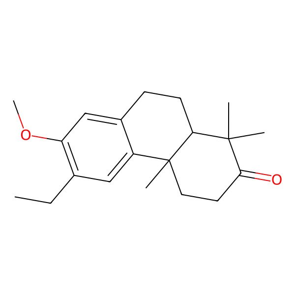 2D Structure of 6-ethyl-7-methoxy-1,1,4a-trimethyl-4,9,10,10a-tetrahydro-3H-phenanthren-2-one