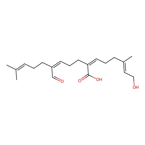 2D Structure of 6-Formyl-2-(6-hydroxy-4-methylhex-4-enylidene)-10-methylundeca-5,9-dienoic acid