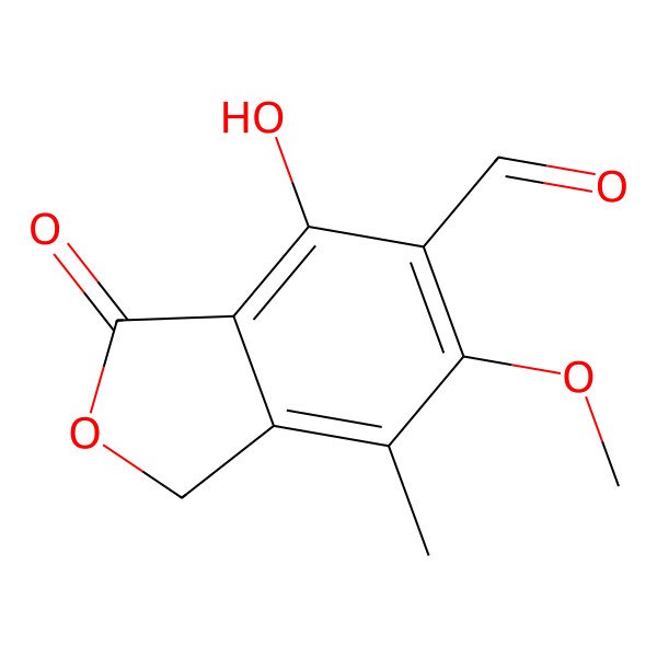 2D Structure of 6-Formyl-7-hydroxy-5-methoxy-4-methylphthalide