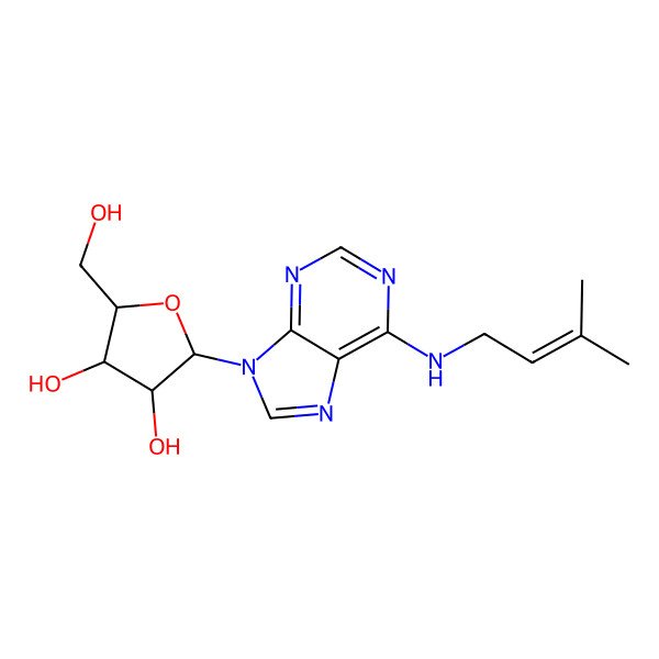 2D Structure of 6-(gamma,gamma-Dimethylallylamino)purine riboside