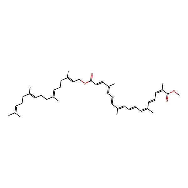2D Structure of 6-Geranylgeranyl 8'-methyl 6,8'-diapocarotene-6,8'-dioate