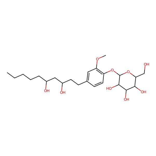 2D Structure of [6]-Gingerdiol 4'-O-beta-D-glucopyranoside
