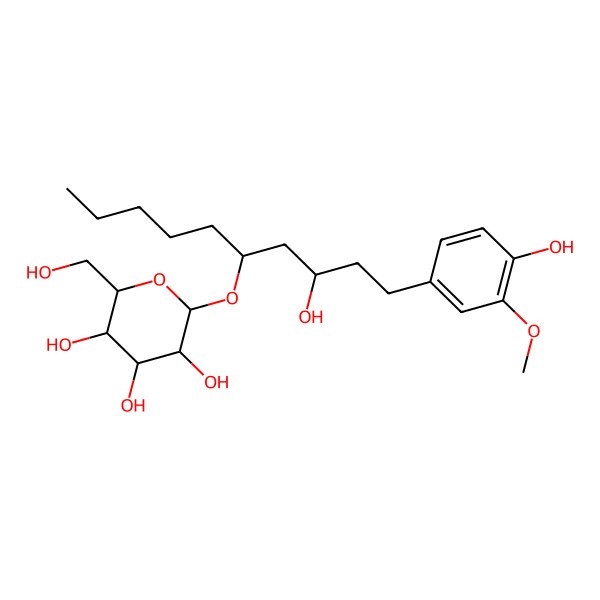 2D Structure of [6]-Gingerdiol 5-O-beta-D-glucopyranoside