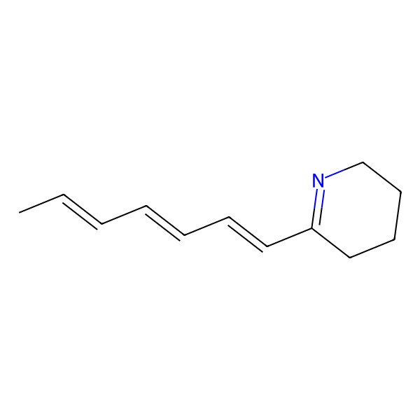 2D Structure of 6-Hepta-1,3,5-trienyl-2,3,4,5-tetrahydropyridine