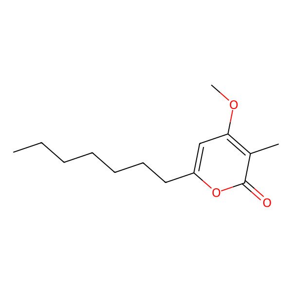 2D Structure of 6-Heptyl-4-methoxy-3-methylpyran-2-one