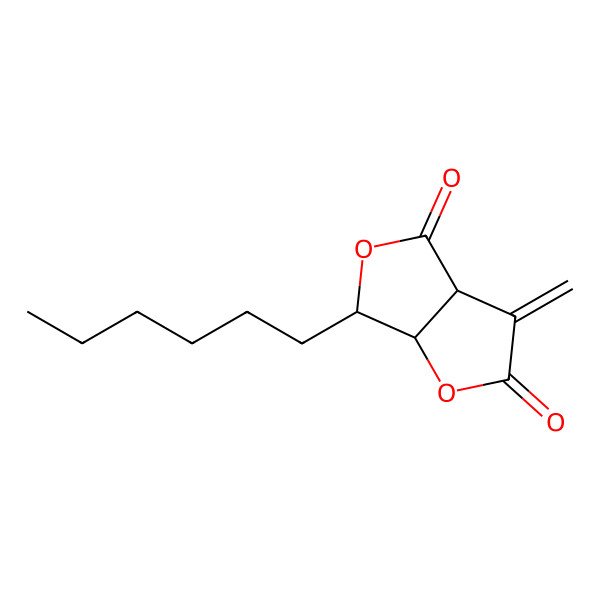 2D Structure of 6-hexyl-3-methylidene-6,6a-dihydro-3aH-furo[3,4-b]furan-2,4-dione