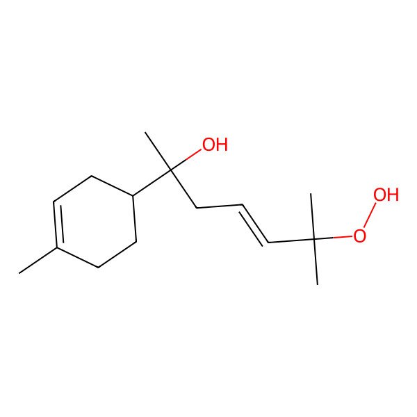 2D Structure of 6-Hydroperoxy-6-methyl-2-(4-methylcyclohex-3-en-1-yl)hept-4-en-2-ol