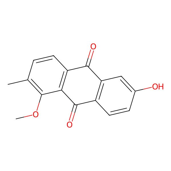 2D Structure of 6-Hydroxy-1-methoxy-2-methylanthracene-9,10-dione