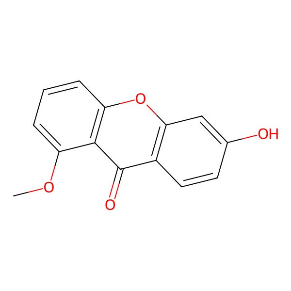 2D Structure of 6-hydroxy-1-methoxy-9H-xanthen-9-one