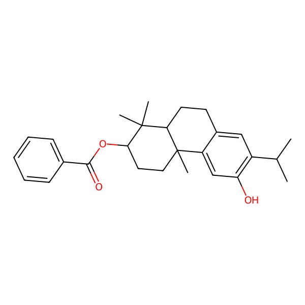 2D Structure of (6-Hydroxy-1,1,4a-trimethyl-7-propan-2-yl-2,3,4,9,10,10a-hexahydrophenanthren-2-yl) benzoate