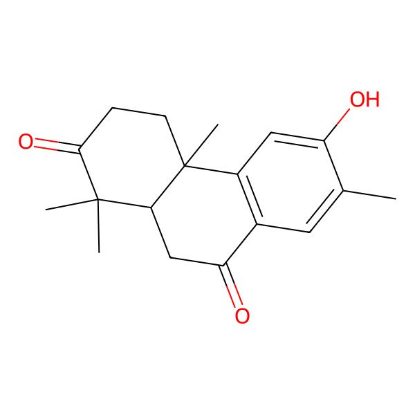 2D Structure of 6-Hydroxy-1,1,4a,7-tetramethyl-3,4,10,10a-tetrahydrophenanthrene-2,9-dione 2D Structure of 6-Hydroxy-1,1,4a,7-tetramethyl-3,4,10,10a-tetrahydrophenanthrene-2,9-dione