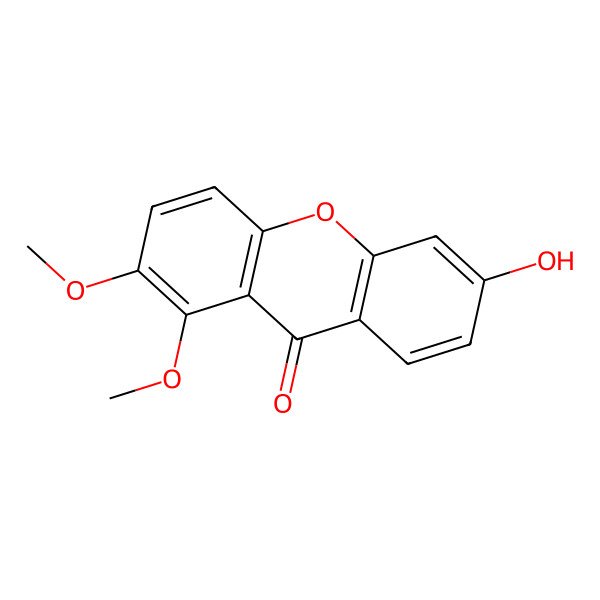 2D Structure of 6-Hydroxy-1,2-dimethoxyxanthen-9-one
