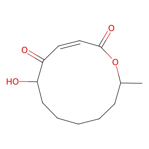 2D Structure of 6-Hydroxy-12-methyl-1-oxacyclododec-3-ene-2,5-dione