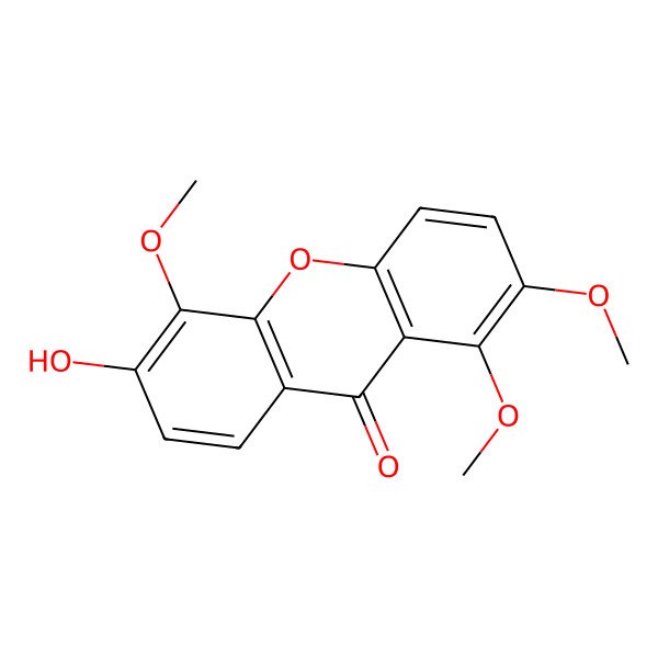 2D Structure of 6-Hydroxy-1,2,5-trimethoxyxanthen-9-one
