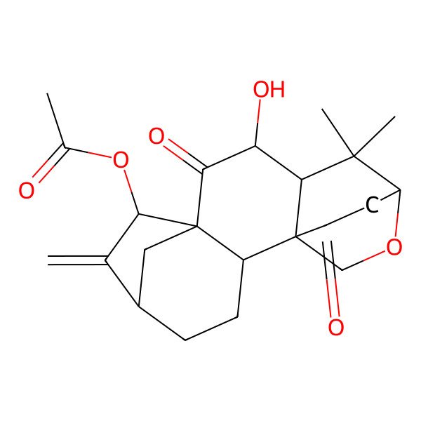 2D Structure of 6-Hydroxy-1,7-dioxo-3,20-epoxykaur-16-en-15-yl acetate