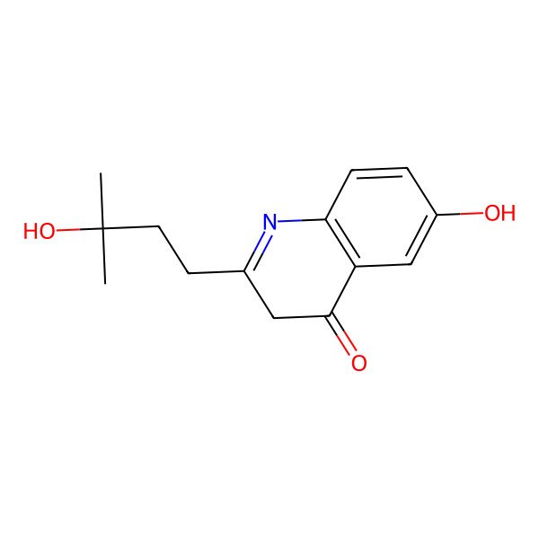 2D Structure of 6-hydroxy-2-(3-hydroxy-3-methylbutyl)-3H-quinolin-4-one