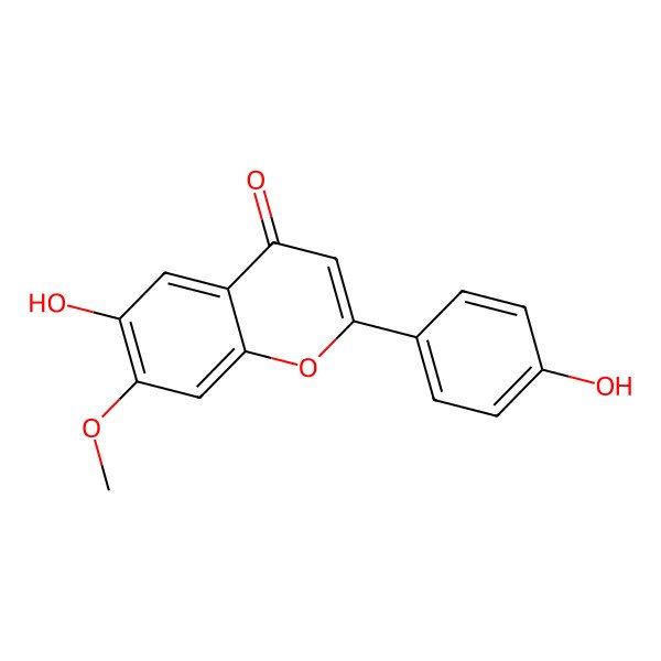 2D Structure of 6-Hydroxy-2-(4-hydroxyphenyl)-7-methoxychromen-4-one