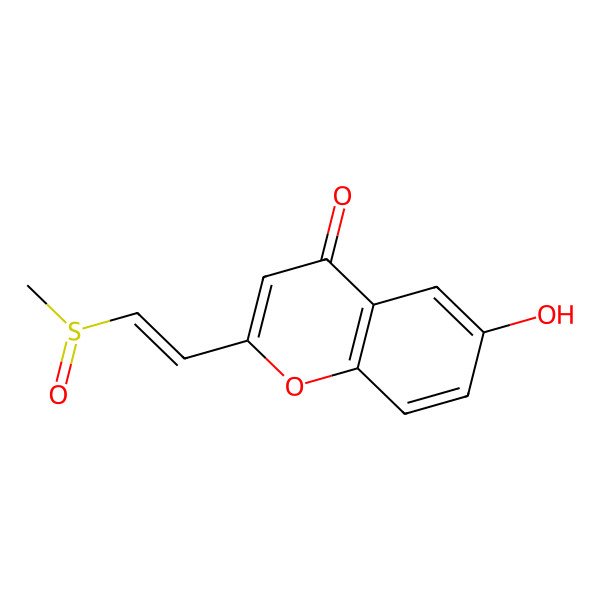 2D Structure of 6-hydroxy-2-[(E)-2-methylsulfinylethenyl]chromen-4-one