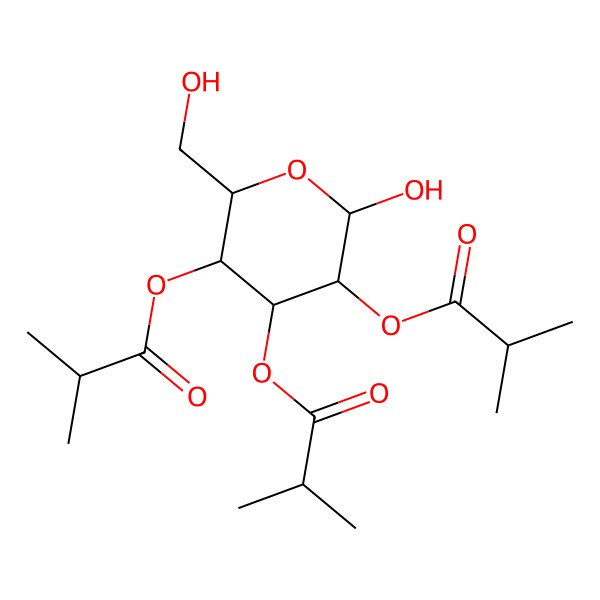 2D Structure of [6-Hydroxy-2-(hydroxymethyl)-4,5-bis(2-methylpropanoyloxy)oxan-3-yl] 2-methylpropanoate