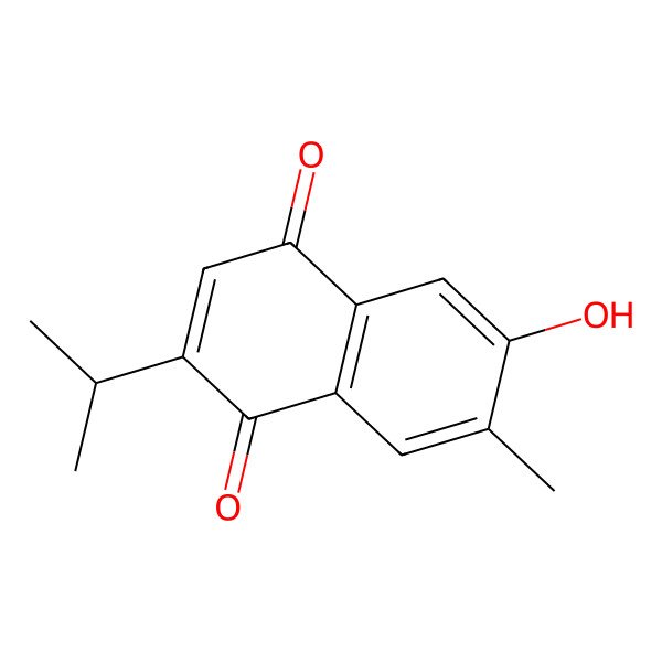 2D Structure of 6-Hydroxy-2-isopropyl-7-methyl-1,4-naphthoquinone