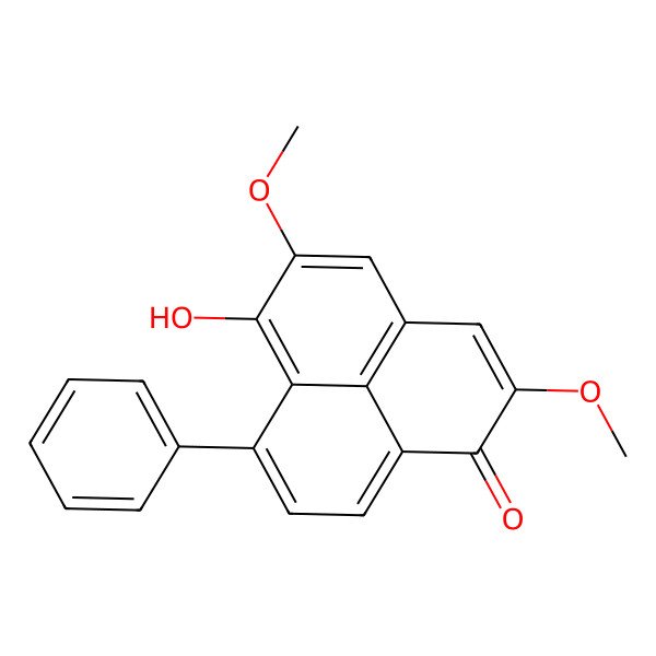2D Structure of 6-Hydroxy-2,5-dimethoxy-7-phenylphenalen-1-one 2D Structure of 6-Hydroxy-2,5-dimethoxy-7-phenylphenalen-1-one