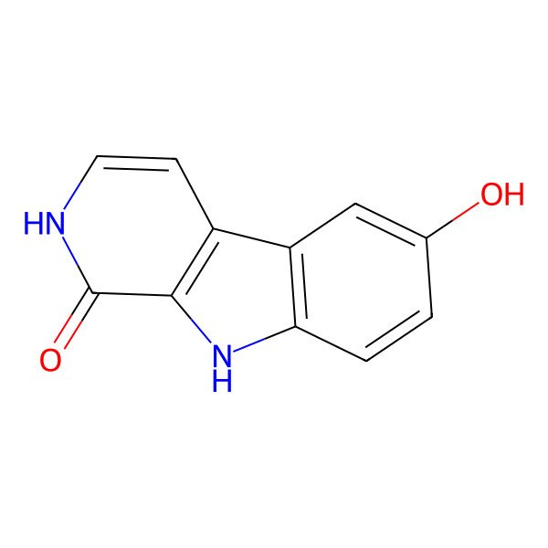 2D Structure of 6-Hydroxy-2,9-dihydropyrido[3,4-b]indol-1-one