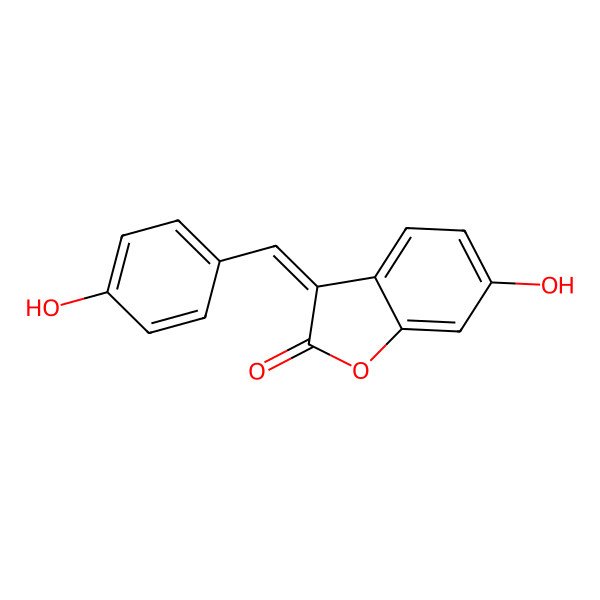 2D Structure of 6-Hydroxy-3-[(4-hydroxyphenyl)methylidene]-1-benzofuran-2-one