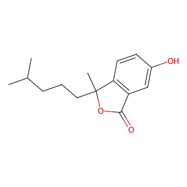 2D Structure of 6-Hydroxy-3-methyl-3-(4-methylpentyl)-2-benzofuran-1-one